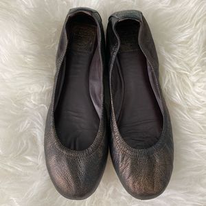 Tory Burch Brown Eddie-Lamb Ballet Flats